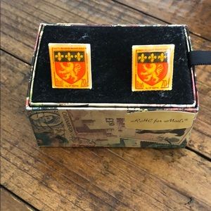 French stamp cuff links
